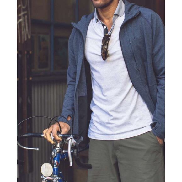 Lululemon Polo Shirt Post Practice White/Gray No Size Tag See Measurements - Picture 3 of 12